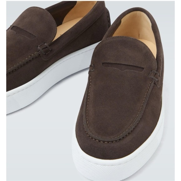 Christian Louboutin Dark Brown Suede Men's LoafersNWT